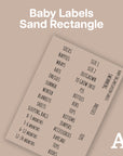 Baby Labels - Sand Rectangular