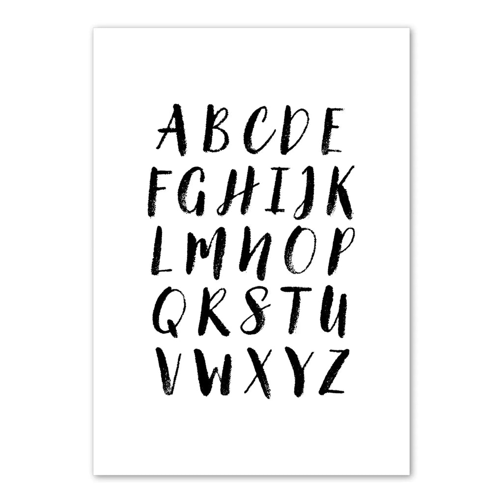 Alphabet Print - Black Hand Font Prints Bold and Beautiful