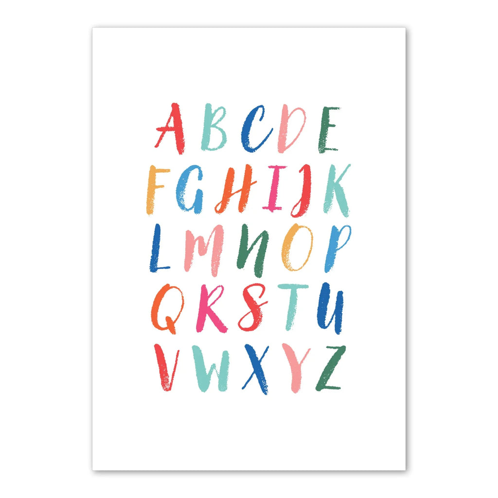 Alphabet Print - Bright Hand Font Prints Bold and Beautiful