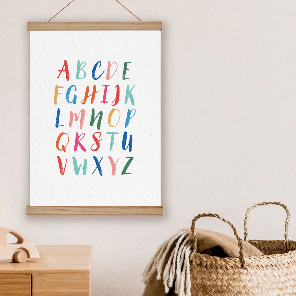 Alphabet Print - Bright Hand Font Prints Bold and Beautiful
