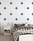 Black Plus Cross Wall Decal - Decals Abstract Shapes