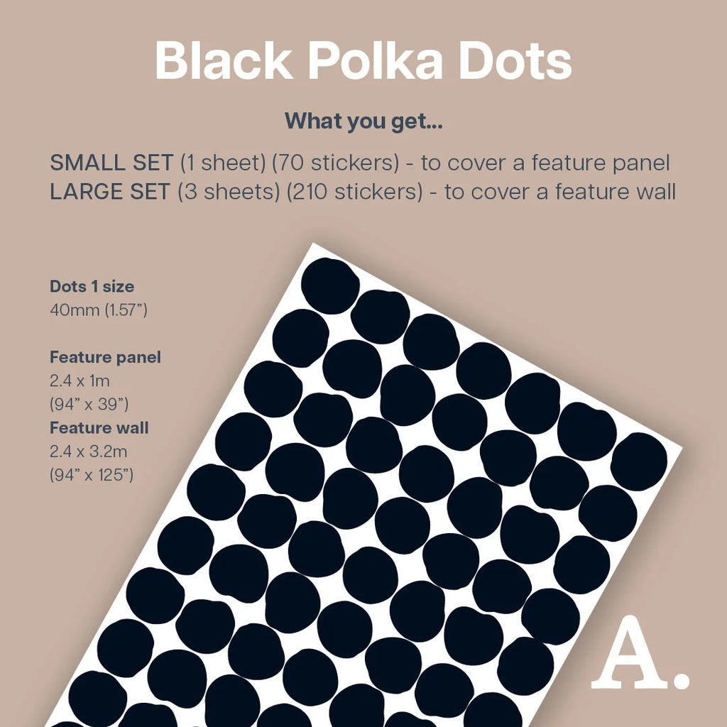 Black Polka Dot Wall Decal - Decals - Polka Dots