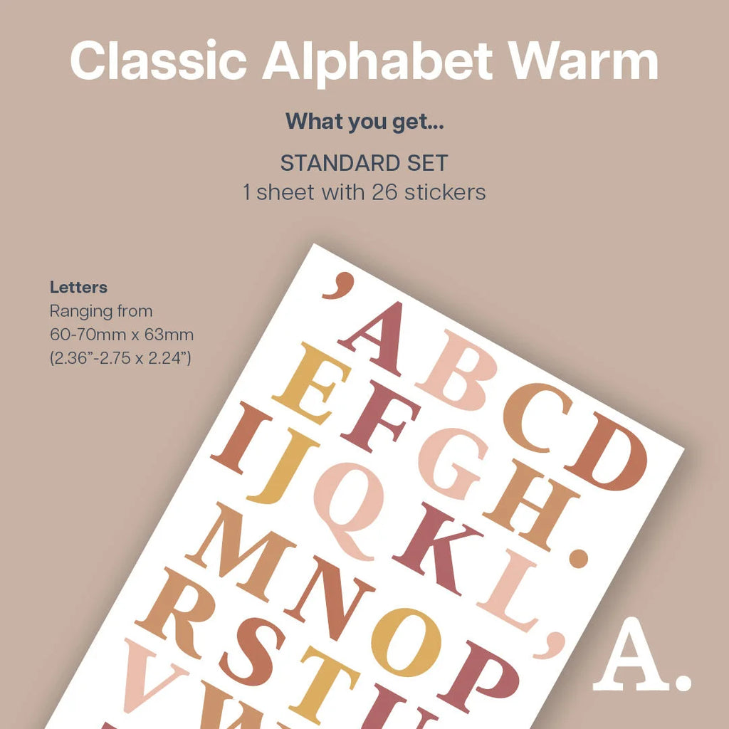Classic Alphabet Wall Decal - Warm Decals