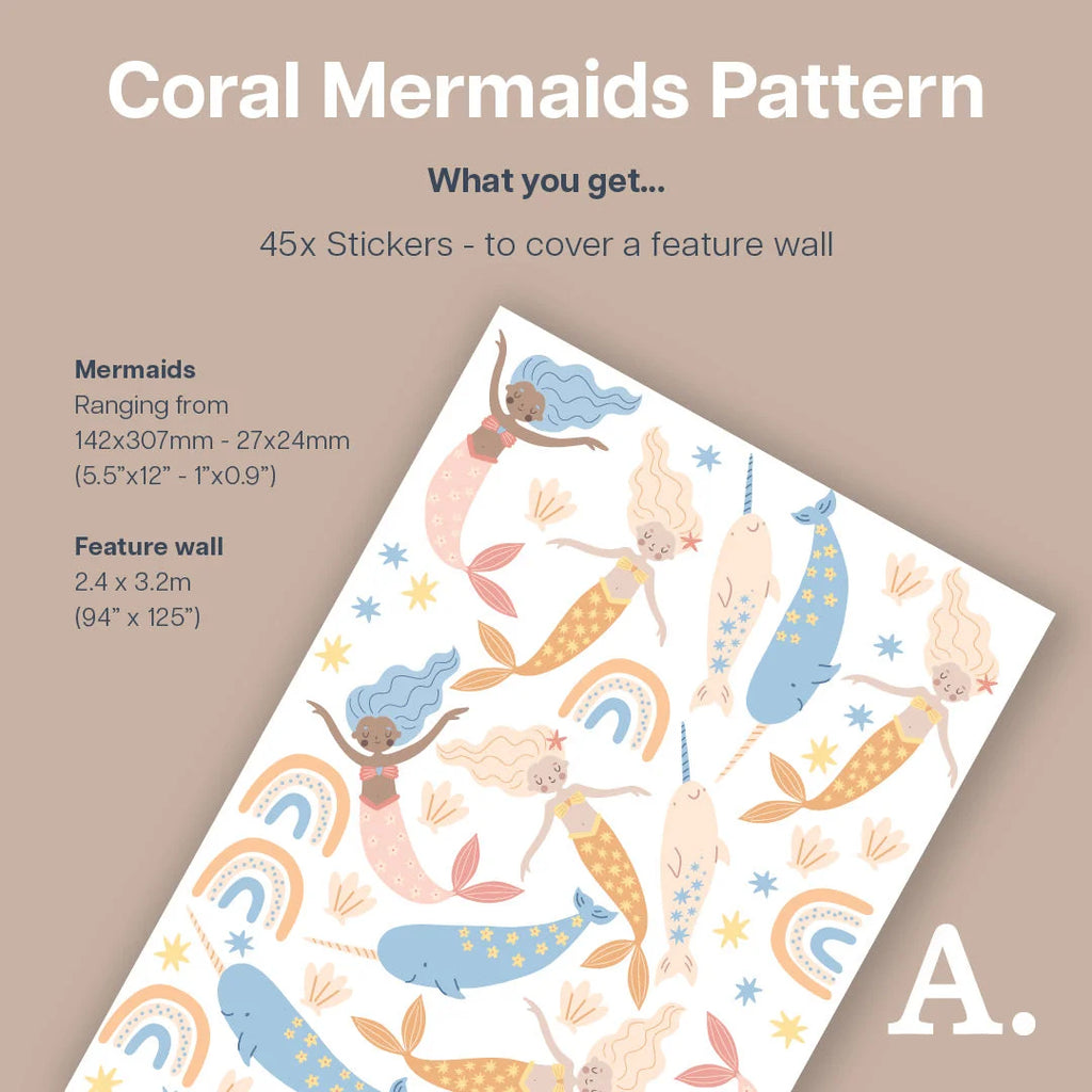 Coral Mermaids - Patterned - Decals - Fantasy