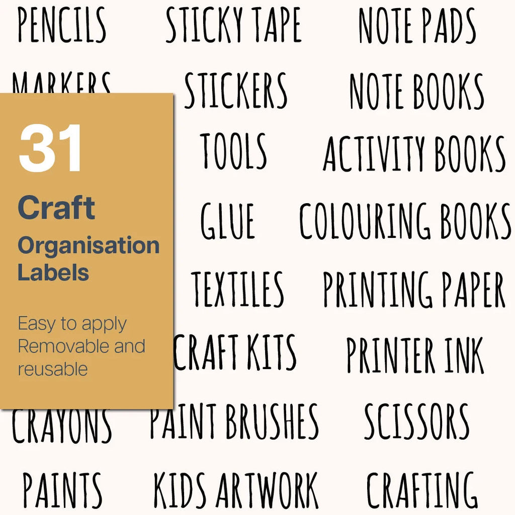 Craft Labels - Clear Rectangular Organisation