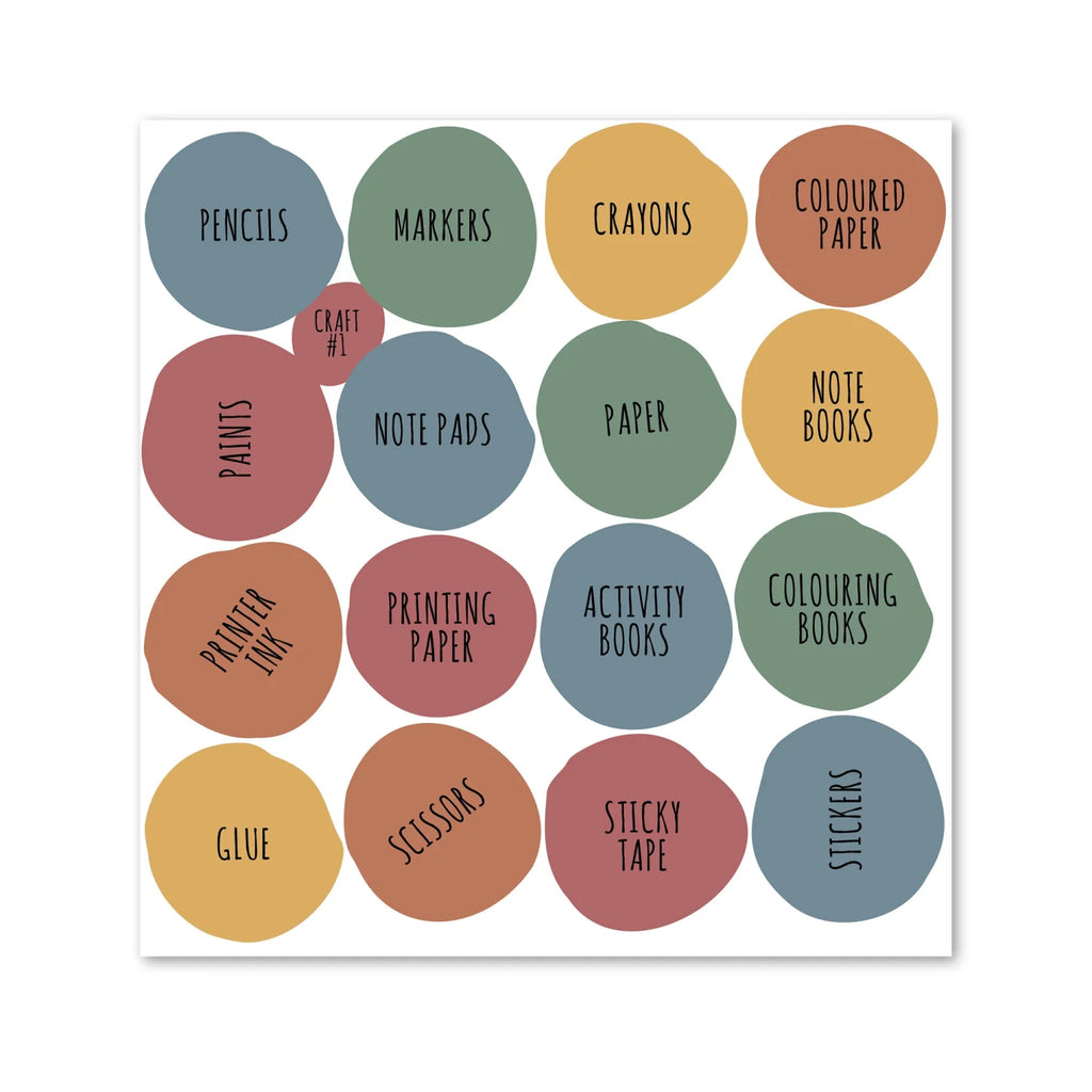 Craft Labels - Multicolour Dots Organisation