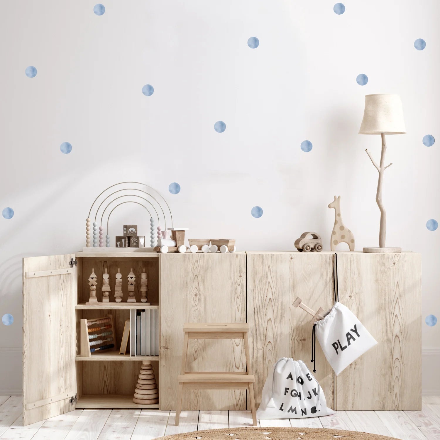Dusty Blue Polka Dot Wall Decal - Decals Dots