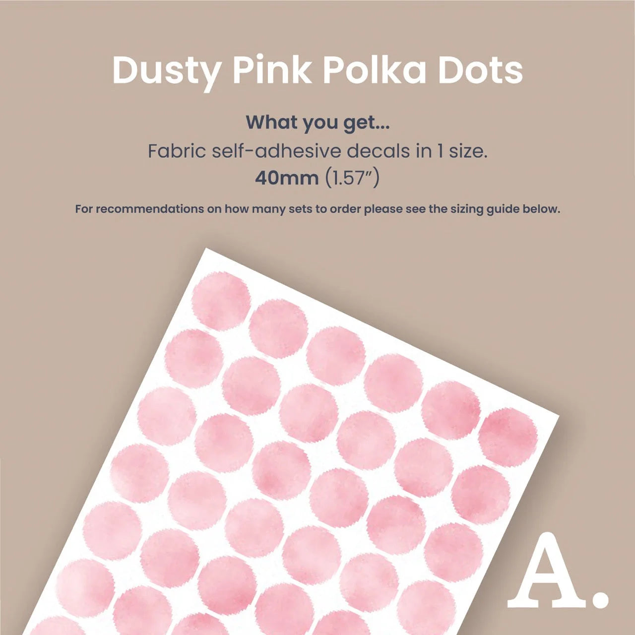 Dusty Pink Polka Dot Wall Decal - Decals Dots