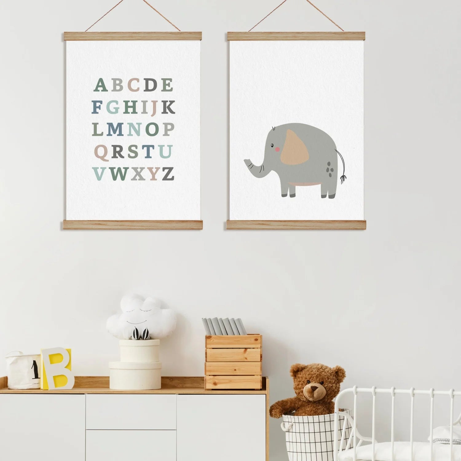 Elephant and Alphabet Print - Prints Animals