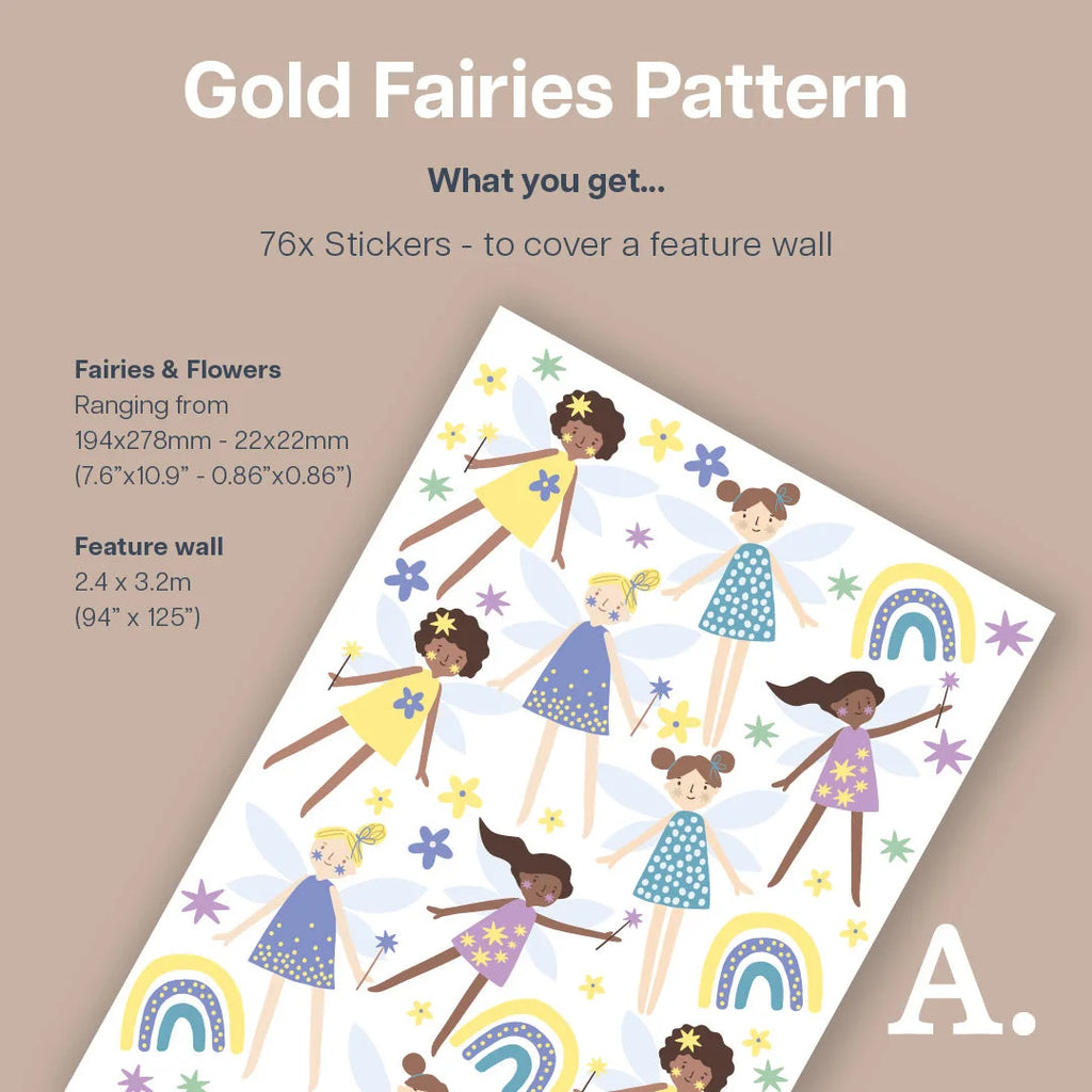 Gold Fairies - Patterned - Decals - Fantasy
