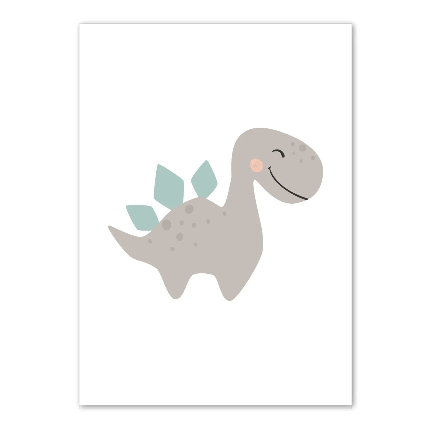Grey Dinosaur and Triceratops Print - Prints Jurassic