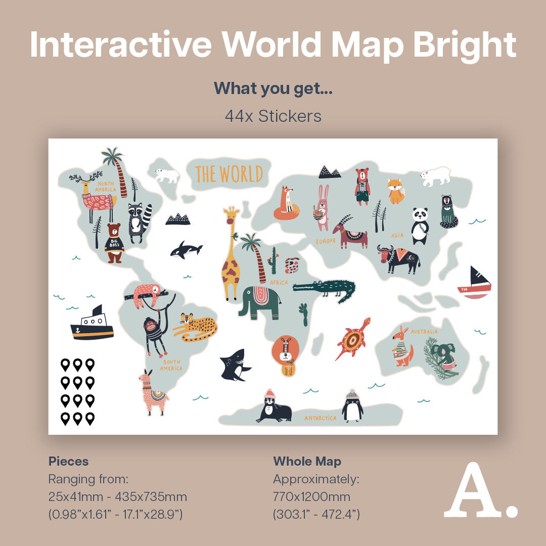 Interactive World Map - Bright Decals Maps
