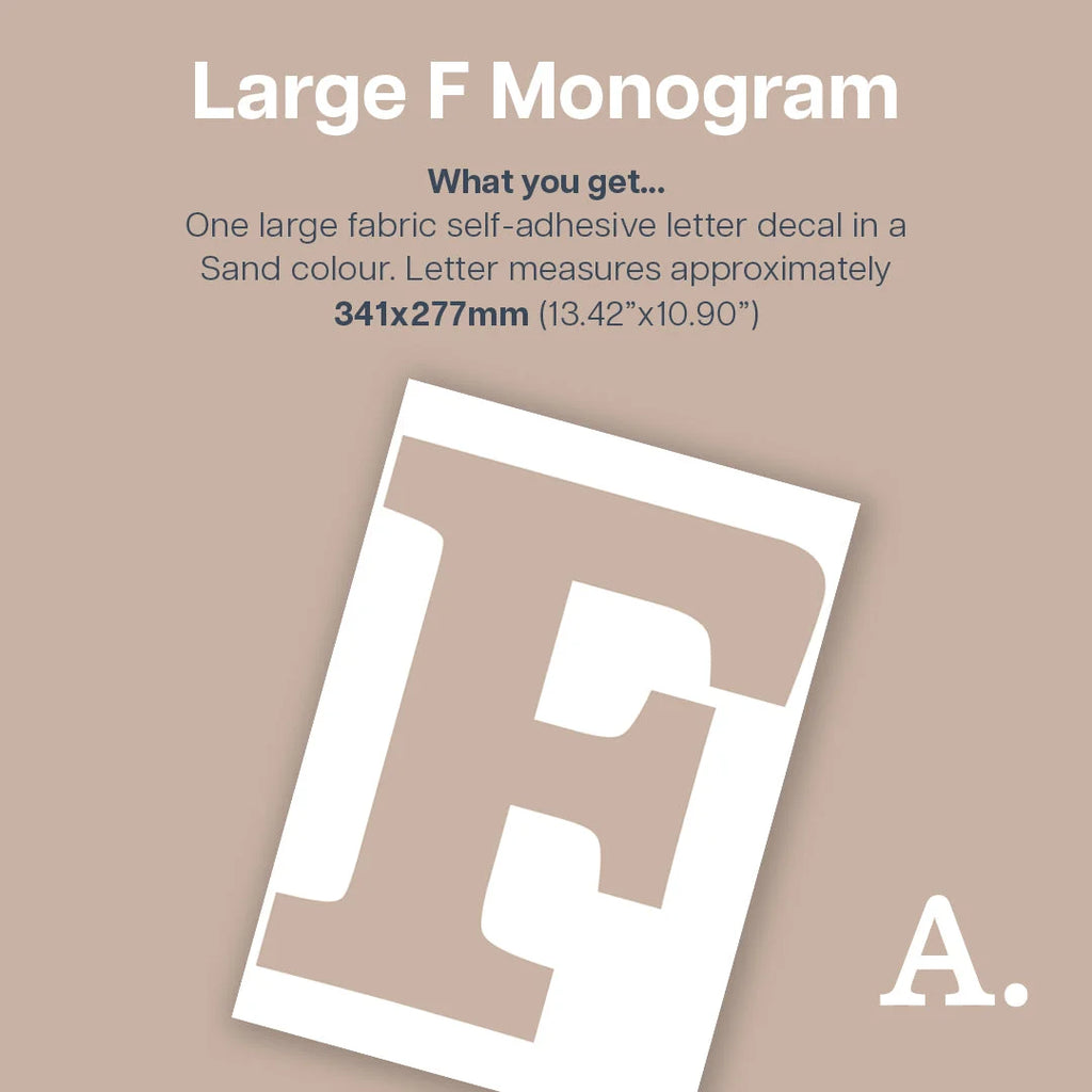Letter F Monogram Decal - Decals Personalisation