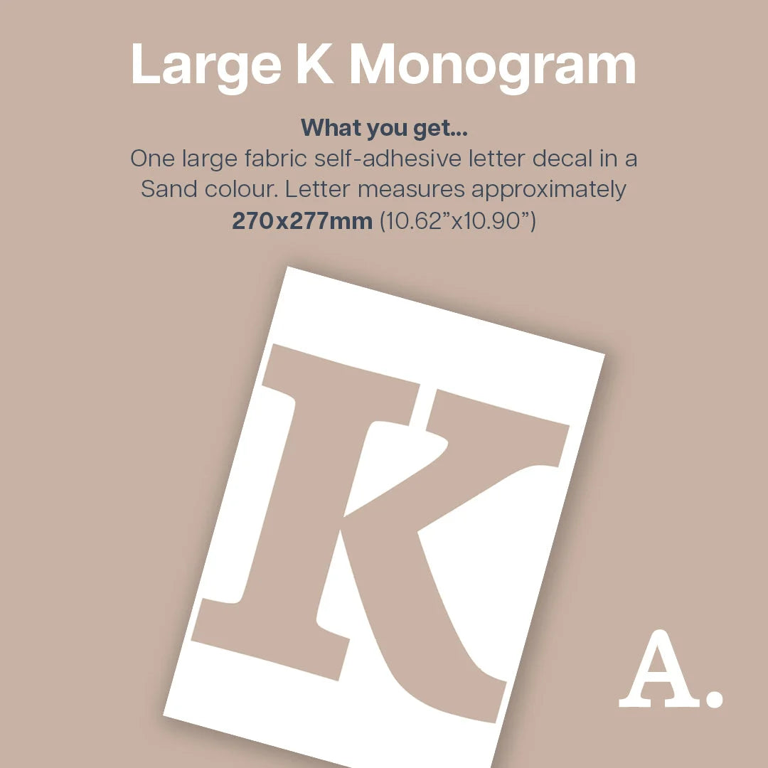 Letter K Monogram Decal - Decals Personalisation