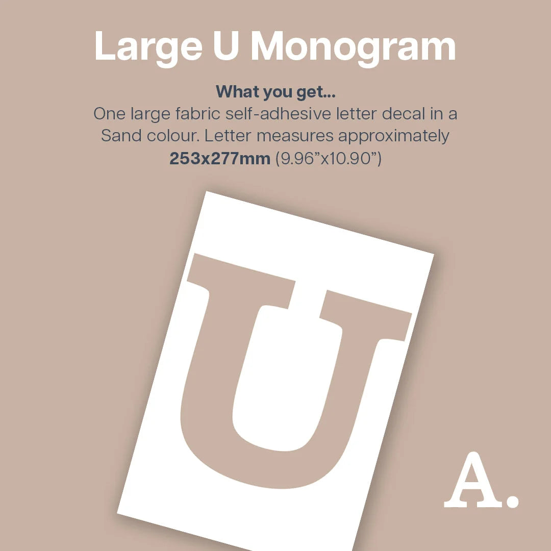 Letter U Monogram Decal - Decals Personalisation