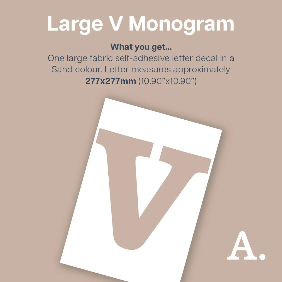 Letter V Monogram Decal - Decals Personalisation