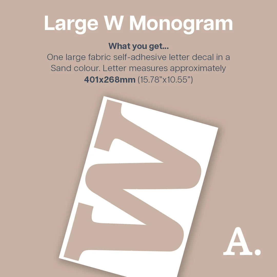 Letter W Monogram Decal - Decals Personalisation