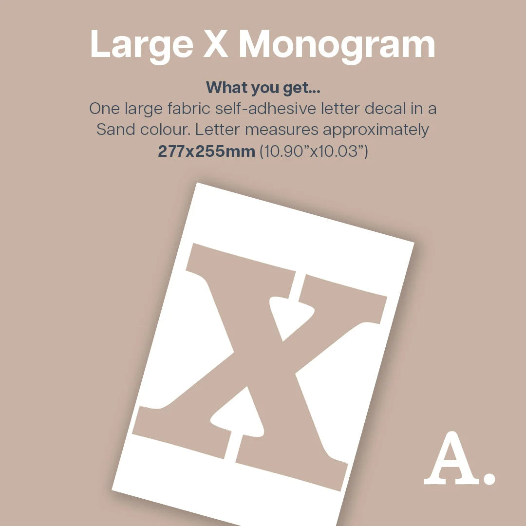 Letter X Monogram Decal - Decals Personalisation