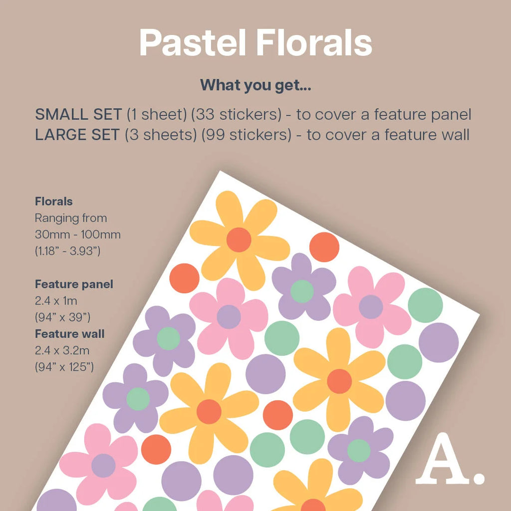 Pastel Florals Wall Decal - Decals Nature