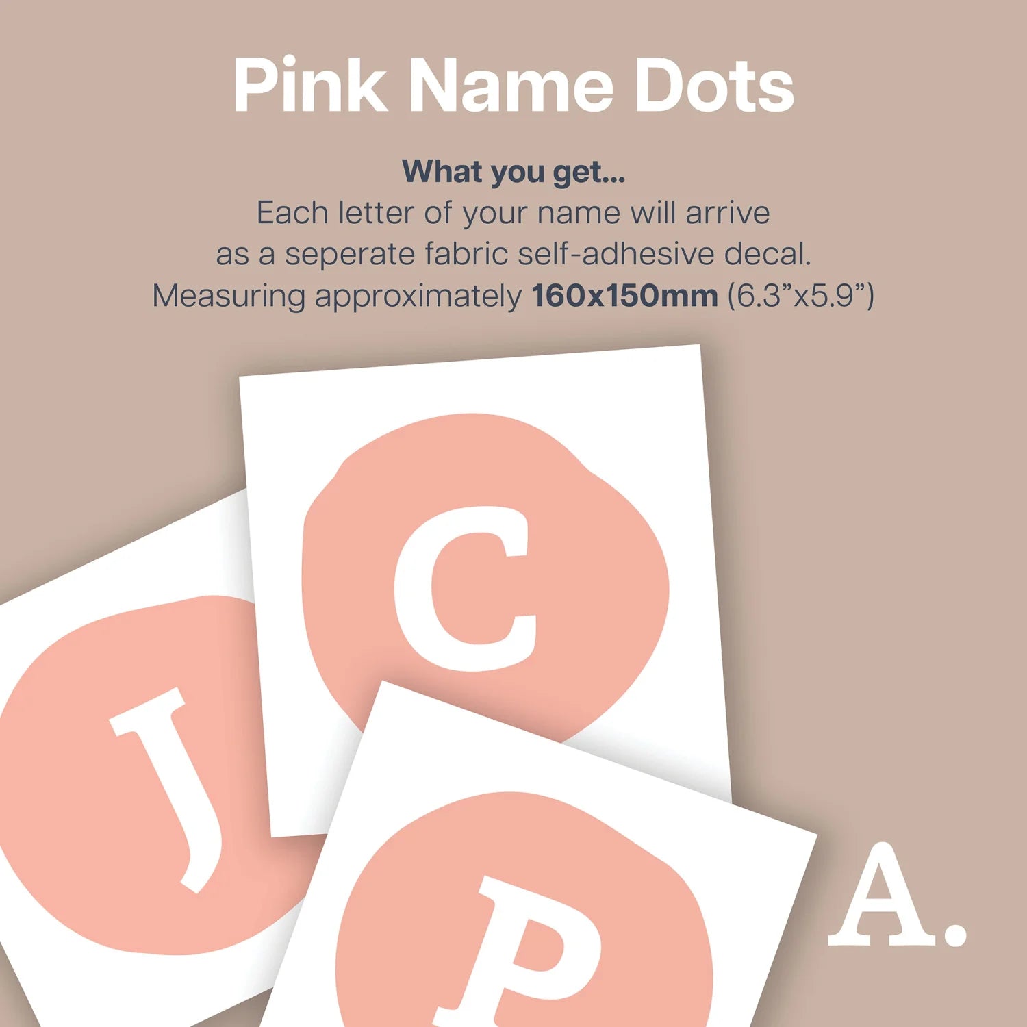 Pink Personalised Name Dots - Decals Personalisation