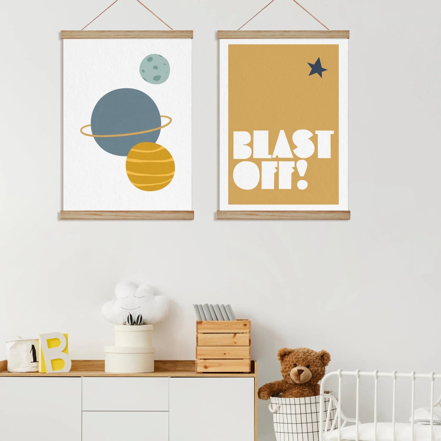 Planets and Blast Off Print - Prints Into Space