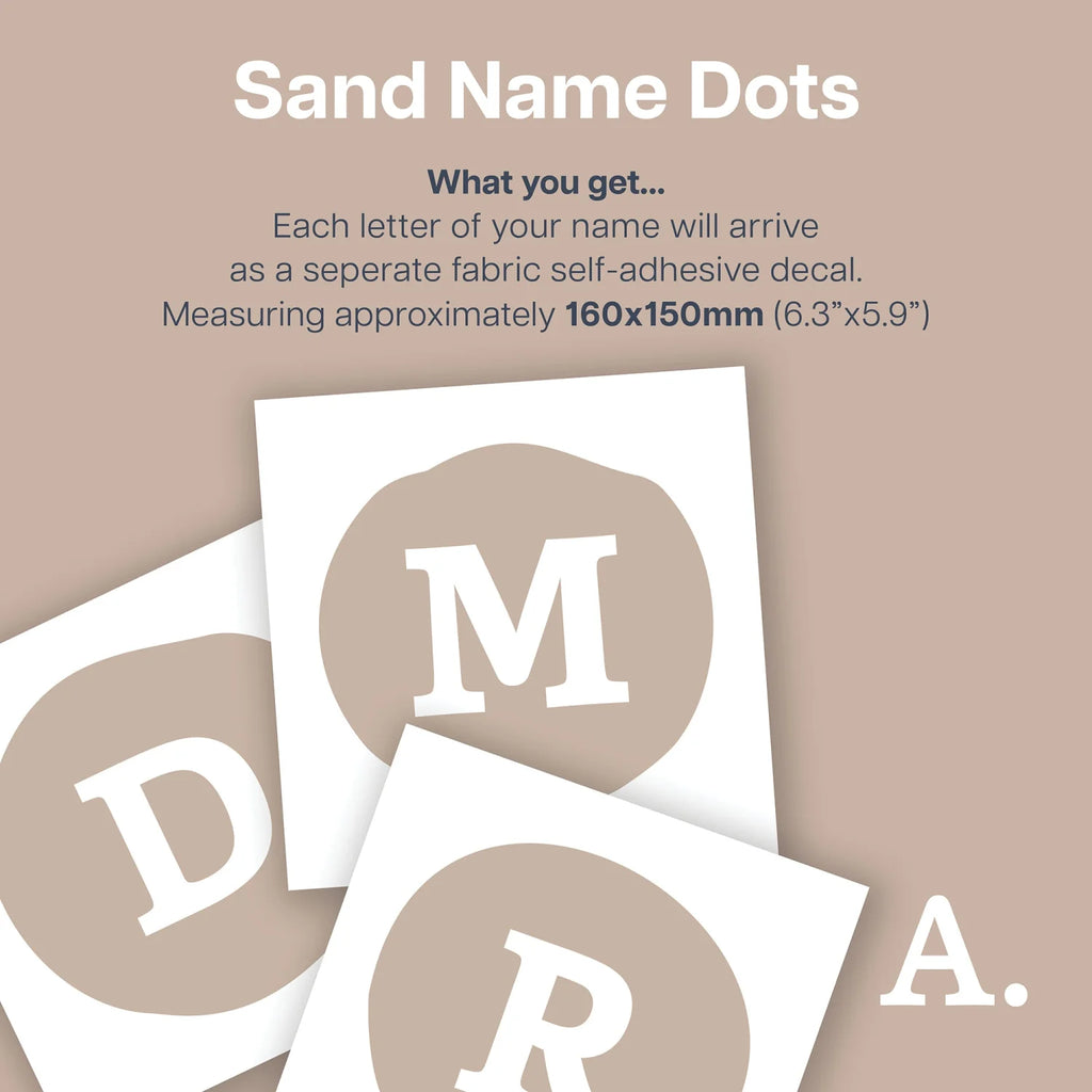 Sand Personalised Name Dots - Decals Personalisation