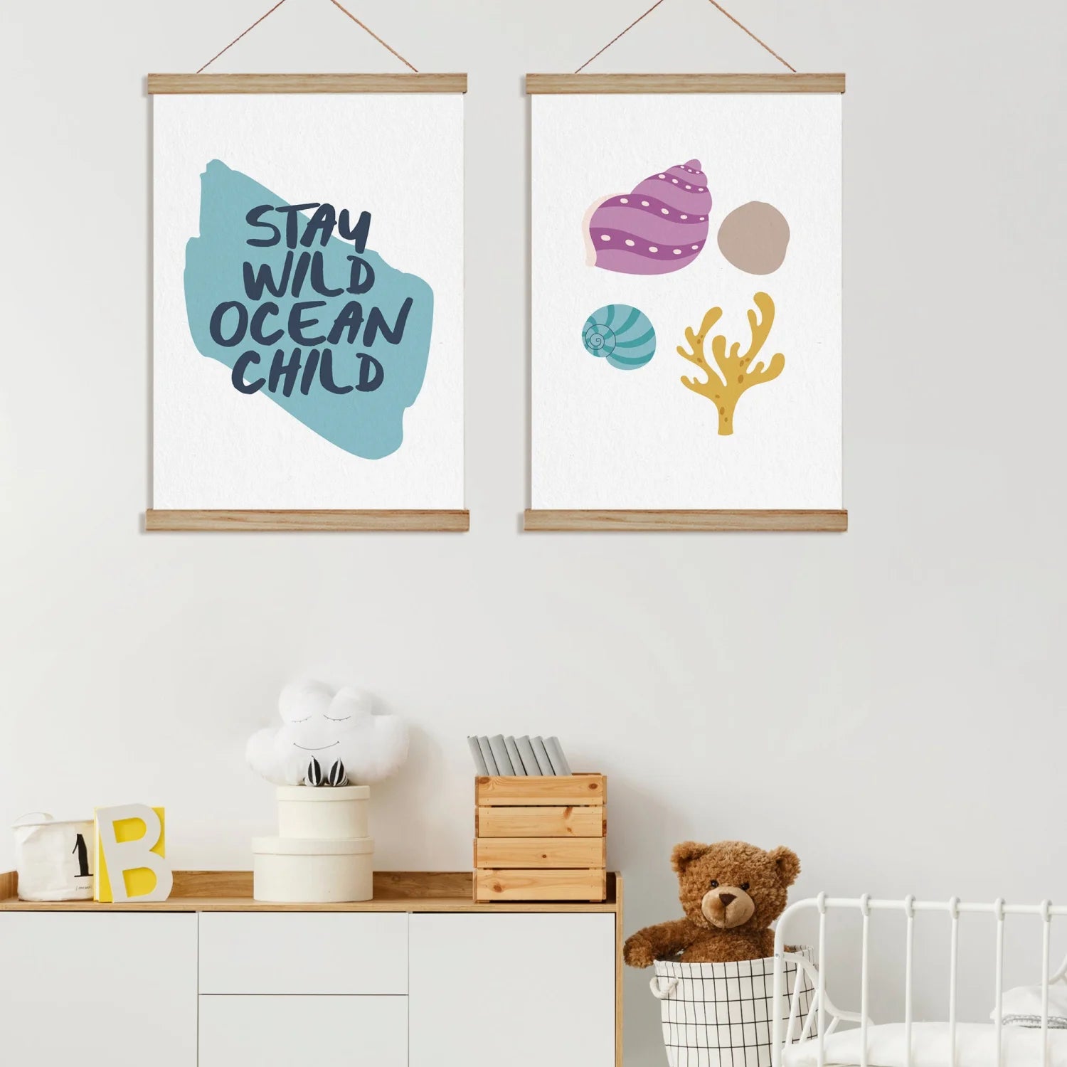 Stay Wild Ocean Child and Seashells Print - Prints