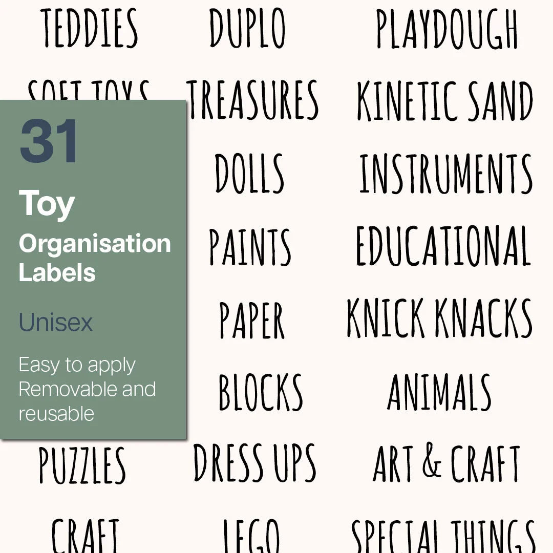 Toy Labels - Unisex Clear Rectangular Organisation