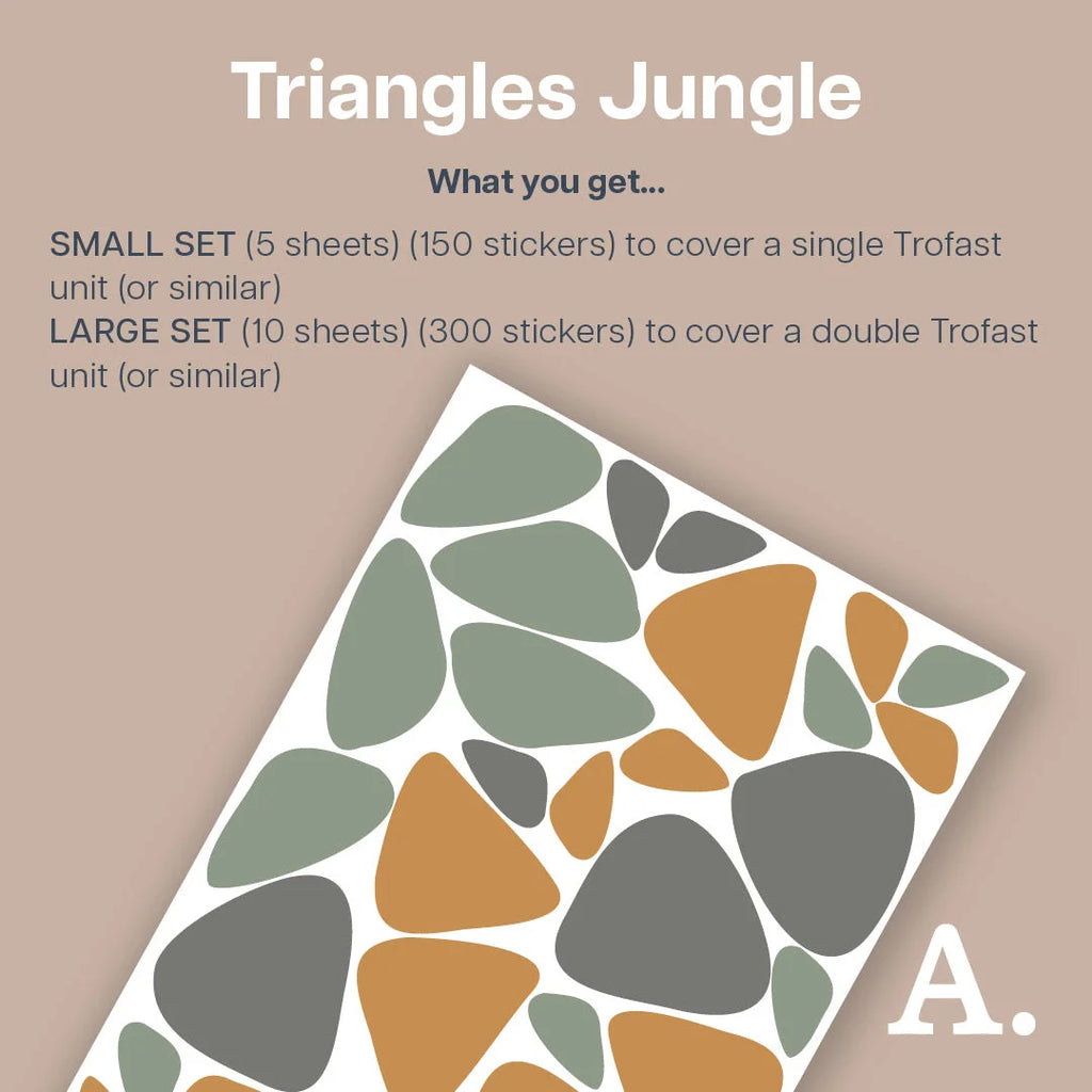 Triangles Jungle - Storage Tub Decals Organisational Tubs