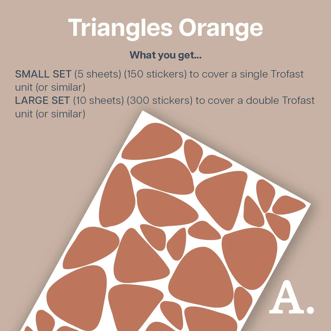 Triangles Orange - Storage Tub Decals Organisational Tubs