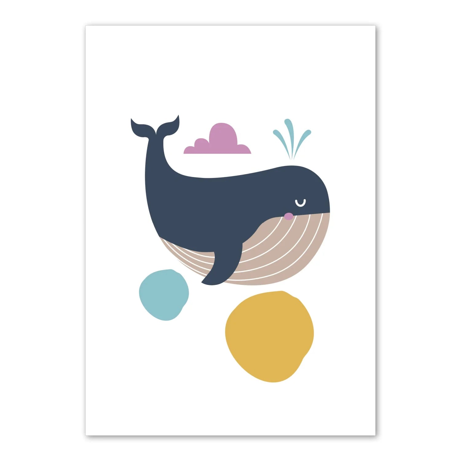 Whale and Seashells Print - Prints By The Sea