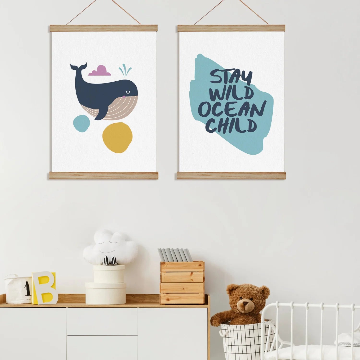 Whale and Stay Wild Ocean Child Print - Prints By The Sea